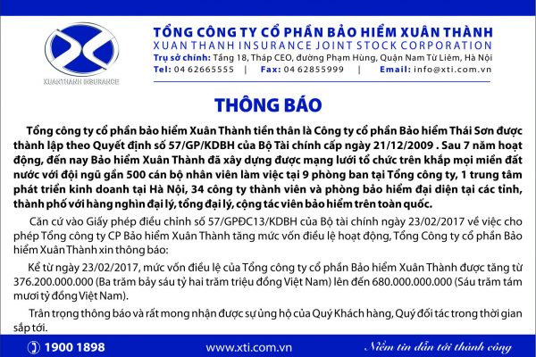 Thong bao tang von dieu le